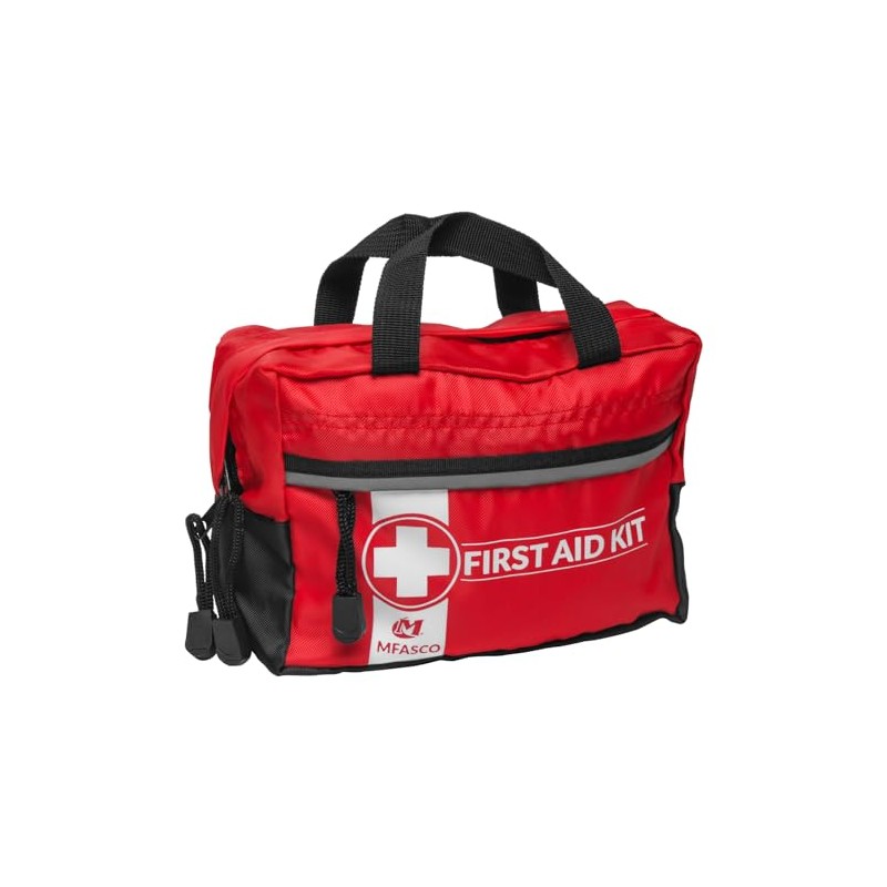 MFASCO Red Nylon First Aid Bag - Sturdy Canvas Handles