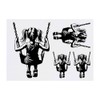 4 x 'Girl On A Swing' Temporary Tattoos - Water