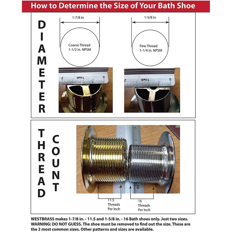 Westbrass 1-1/4" NPSM (1-5/8"-16 UNC-2A) Fine Thread Twist & Close