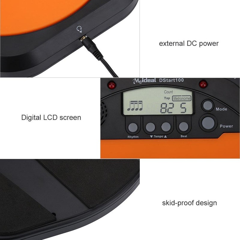 Alomejor Electronic Drum Pad Digital Exercise Metronome Drum Machine with