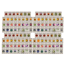 Set of 124 Premium Variety Flower Seed Packets - Heirloom Non-GMO and Proudly Sourced in The USA (124)