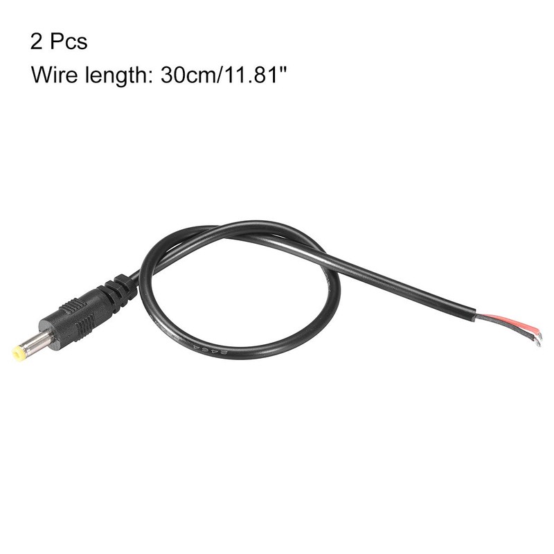 uxcell 2pcs DC Power 4.0mm x 1.7mm 3A 30cm Barrel