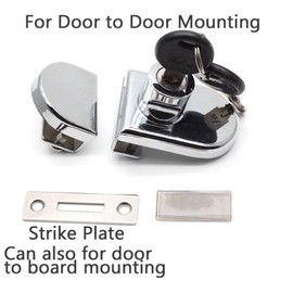LC LICTOP No Drill Showcase Lock for 0.2-0.3 inch Glass, Key Alike - Door to Door Mounting, 2 Sets Chrome Oval 3.35 x 1.49 Inch, Zinc Alloy Glass Lock for Display Cabinet or Jewelry Case
