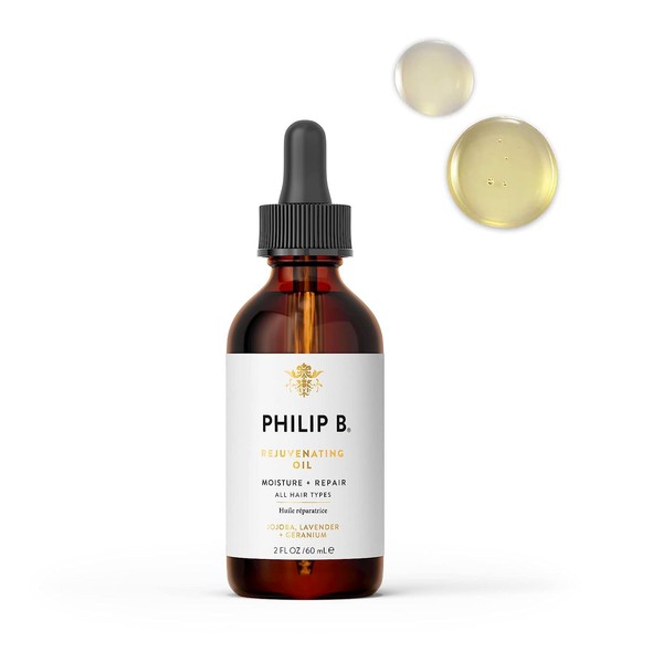 PHILIP B Rejuvenating Oil 2 oz. (60 ml) | Long-Term Hair Repair, Youthful Bounce, Strength and Shine