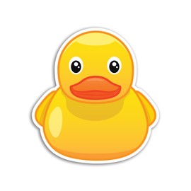 2 x 10cm Rubber Ducks Vinyl Stickers - Yellow Toys Kids Bath Duckies Cute Funny Novelty Animal Cartoon Decal Scrapbook Sticker #81539