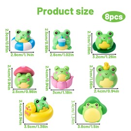 CBRPVT 8PCS Mini Frogs, Tiny Frogs Figurines, Cute Frog Toys for Home Decor, Garden Landscaping, Mini Animals Collection, Gift for Girls, Boys and Collectors