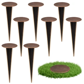 8 Pack Permanent Property Line Markers, 7x3 Inch Brass Boundary Markers for Property Land Survey Stakes Heavy Duty Survey Pin for Home Depot Septic Tank Yard Paver Ground Landscape Surveying