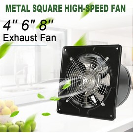 ACEDUROBLA 6 inch Exhaust Fan Metal Iron Ventilation Extractor, Silence with Anti-backflow Check Valve Window and Wall Mount Vent Fans for Home Office Kitchen Bathroom Greenhouse Garage