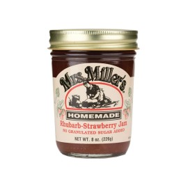 Mrs.Miller's Mrs. Miller's No Sugar Added Rhubarb-Strawberry Jam (3) 8 oz Jars Free Shipping