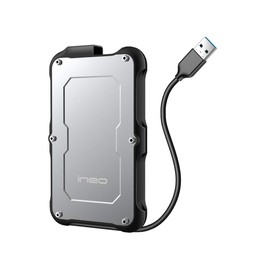 ineo 2.5" USB 3.0 Type A Rugged Waterproof & Shockproof External Hard Drive Enclosure [T2580]