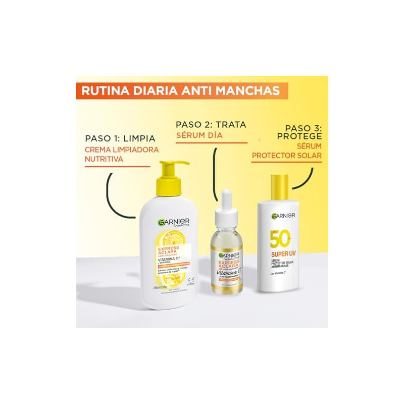Garnier Skin Active Express Aclara Vitamina C Gel Limpiador Facial,