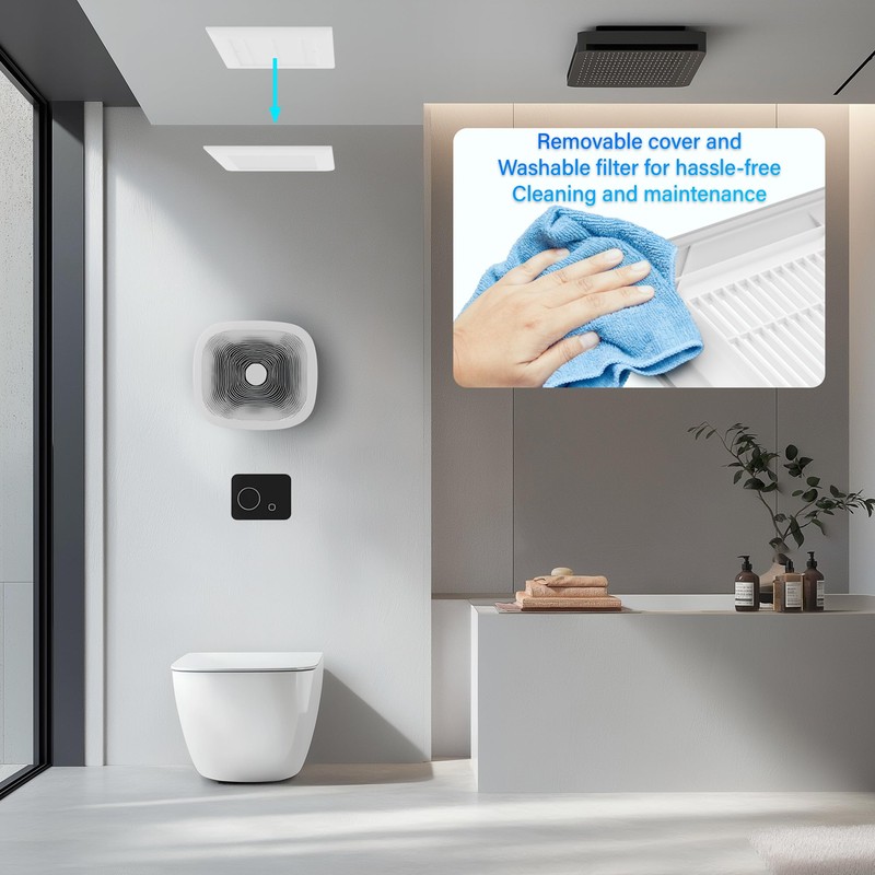 JULLISON 80CFM Bathroom Exhaust Fan with Grille: 20W Ceiling Mount