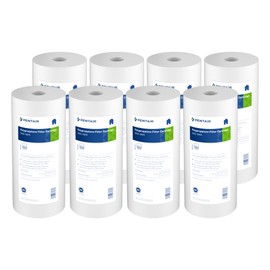 Pentair Pentek DGD-5005 Big Blue Water Filter, 10-Inch Whole House Sediment Filter Cartridge Replacement, Dual-Gradient Density Spun Polypropylene, 10" x 4.5", 5 Micron, Pack of 8