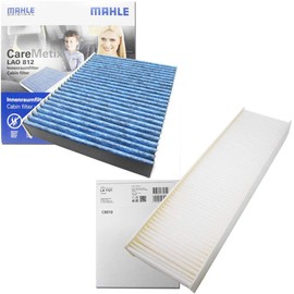 MAHLE C8008C8010 Air Conditioner Filter for Interior & Engine Compartment Sides, 2-Piece Set, Antibacterial, Antiviral, Refer to Compatible Vehicles, Deodorizing, Blocks Pollen, PM2.5, Mites