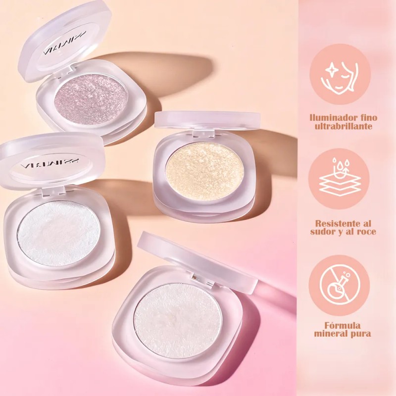 Artmiss Iluminador Facial Compacto Acabado Luminoso Natural Tono Del Maquillaje