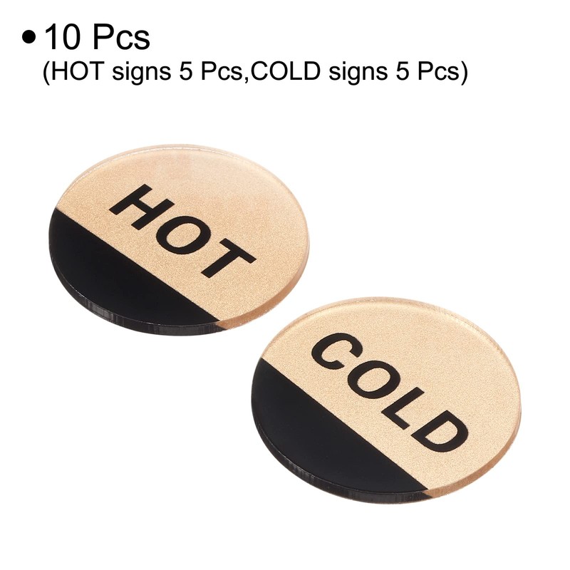 PATIKIL Self Stick Hot/Cold Water Label, 5 Pairs/10 Pack Acrylic