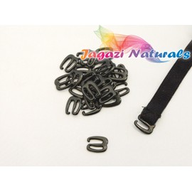 Adjustable Straps. Hooks. Elastic Stretchy Band Wig making. Wig Cap. beige, brown, black hooks, bra hooks, wig cap hooks (24 black hooks)