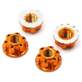 Yeah Racing 4mm Aluminium Wheel Flange Lock Nut 4pcs for RC Car Orange #YA-0448OR