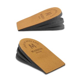 Makryn Adjustable Orthopedic Heel Lift for Leg Length Discrepancies and Heel Pain,Sports Injuries,and Achilles tendonitis,Height Increase Insoles (Brown-Medium(Pack of 2))