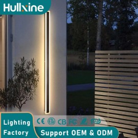 Modern Outdoor Wall Light 3000K-6000K Dimmable Wall Sconces IP65 Waterproof Long Wall Mount Light for Garage Doorway StairwayColor: Black L80CM, Emitting Color: RGB, Lamp Power(W): 18