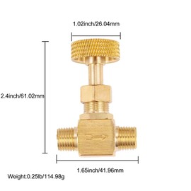 Breezliy 2 Piece Heavy Duty Brass Instrument Replacement Control Needle Valve 1/4" Npt Male X 1/4" Npt Male Connection