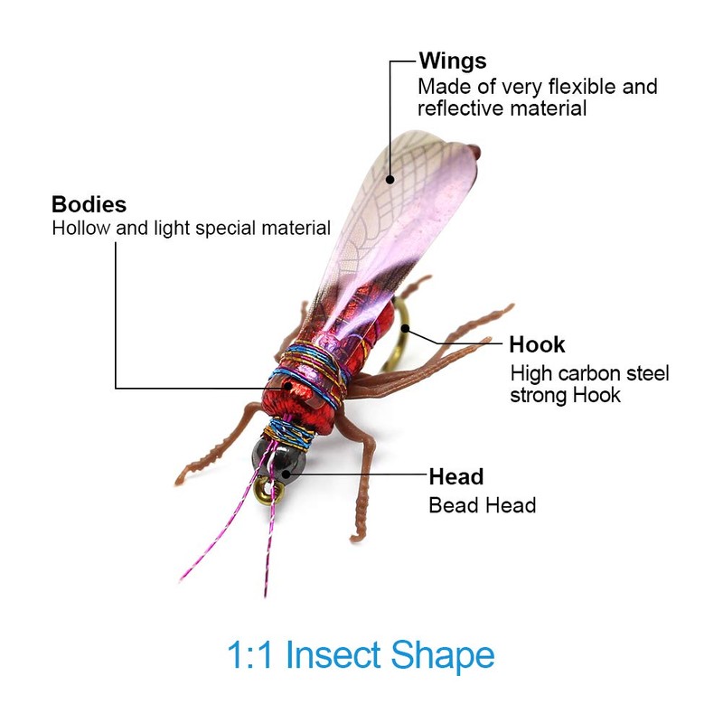 YZD Realistic Trout Hand Tie Fly Fishing Flies Collection Dry