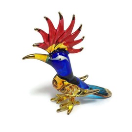 Mr_air_thai_Glass_Blown Tiny Crystal Woodpecker Hand Blown Clear Glass Art Bird Figurine Animals Glass Blown FBM