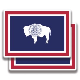 Decal and Sticker Mafia WYOMING STATE FLAG DECAL 2 Stickers Bogo For Car Bumper Truck 4x4 2 For 1 - 5.5"W x 3.9"H