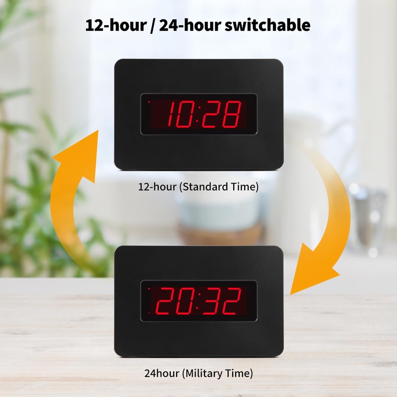 Timegyro Digital Wall Clock Battery Operated with LED Display, Wall
