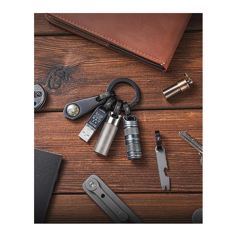 TIMULTI Titanium Key Chain, Key Ring, Carabiner, For Connecting, Mini