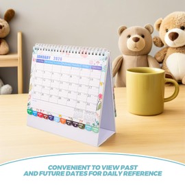 Operitacx Small Desk Calendar 2025-2026, 18 Months Mini Desktop Calendar Flip Desktop Style for Home Office School