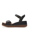 Clarks Women's Kassanda Lily Wedge Sandal, Black Leather, 8 Wide