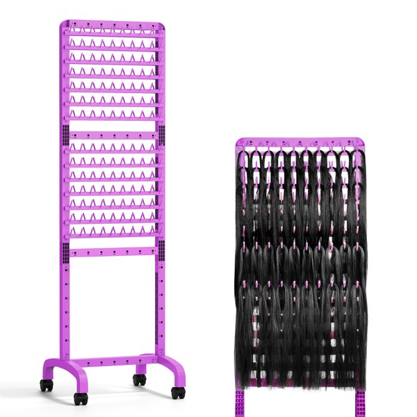 Sunnacate Braiding Hair Rack 280 Pegs, Height Adjustable, Mobile Braid