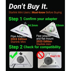 Starlink Mini Aluminum Alloy Tripod Mount Adapter 1/4"-20 Threaded,Compatible with Tripod. ORLNK SM01