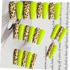 FOMIYES Artificial False Nails 24pcs Full Nail Wraps Solid Leopard