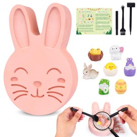 Easter Digging Kit-Dig Up 7 Bunny Egg Chick,Rabbit Plaster Excavations Set,Educational Science Kits for Kids Age 5 6 7 8 9 10 11 12,Easter Gift for Boys and Girls,Basket Essentials Stuffers