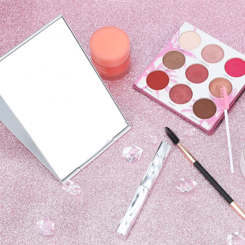 G2PLUS Portable Folding Vanity Mirror, Ultra-Slim Aluminum Shell Travel Mirror,