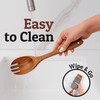PriorityChef Premium Wooden Salad Servers - Handcrafted Teak Wood Spork
