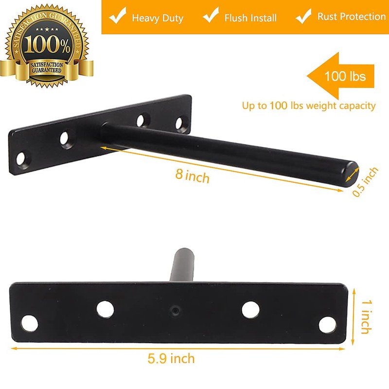 Blind Floating Shelf Brackets - DIY Heavy Duty 8 inch