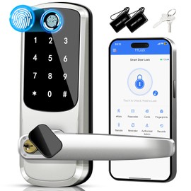 Smart Door Handle Lock with Keypad, Keyless Entry Door Lock,Smart Locks for Front Door, Electronic Door Deadbolt with Keypad for Exterior Door, Fingerprint Lock with Code,Auto Locked & App Control