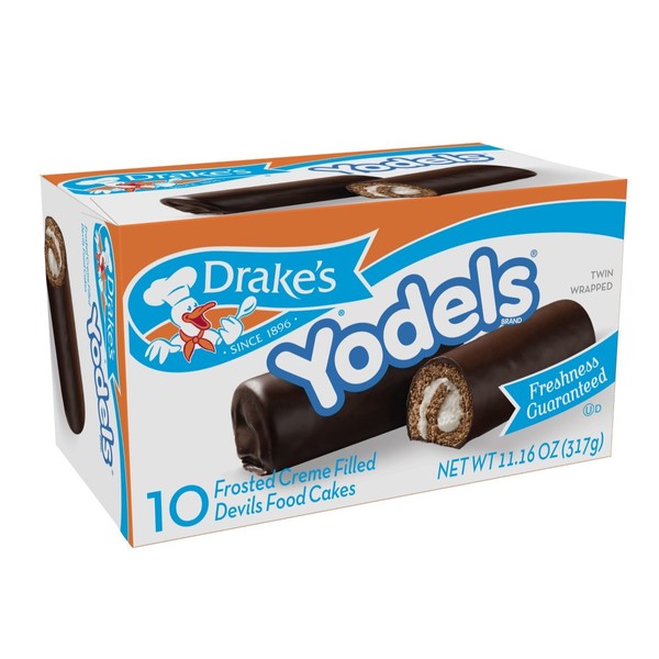 Drake's Cakes Yodels, 10 cakes, 11.16 oz (pack of 2)" [ total 20 cakes, 22.32 oz]