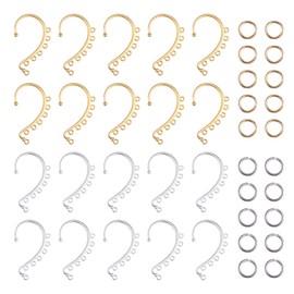 WEWAYSMILE 20pcs 2 Colours Dangling Ear Cuff, DIY Ear Cuff Wrap, for DIY Non Piercing Women Long Chain Tassel Drop Earrings