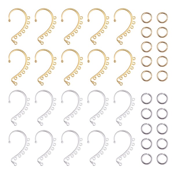WEWAYSMILE 20pcs 2 Colours Dangling Ear Cuff, DIY Ear Cuff