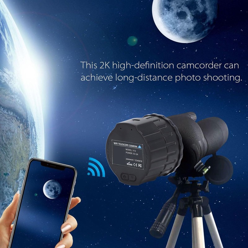 4MP Cordless Electronic Eyepiece, Wi Fi Telescope Camera, 2K Video