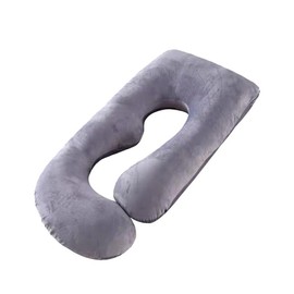 TTZZ U-Shape Full Body Pregnancy Pillow with Removable Cooling Cover for Sleeping - Maternity Pillow and Must-Have for Adults - Color: Updated G Shaped - Velvet dark grey