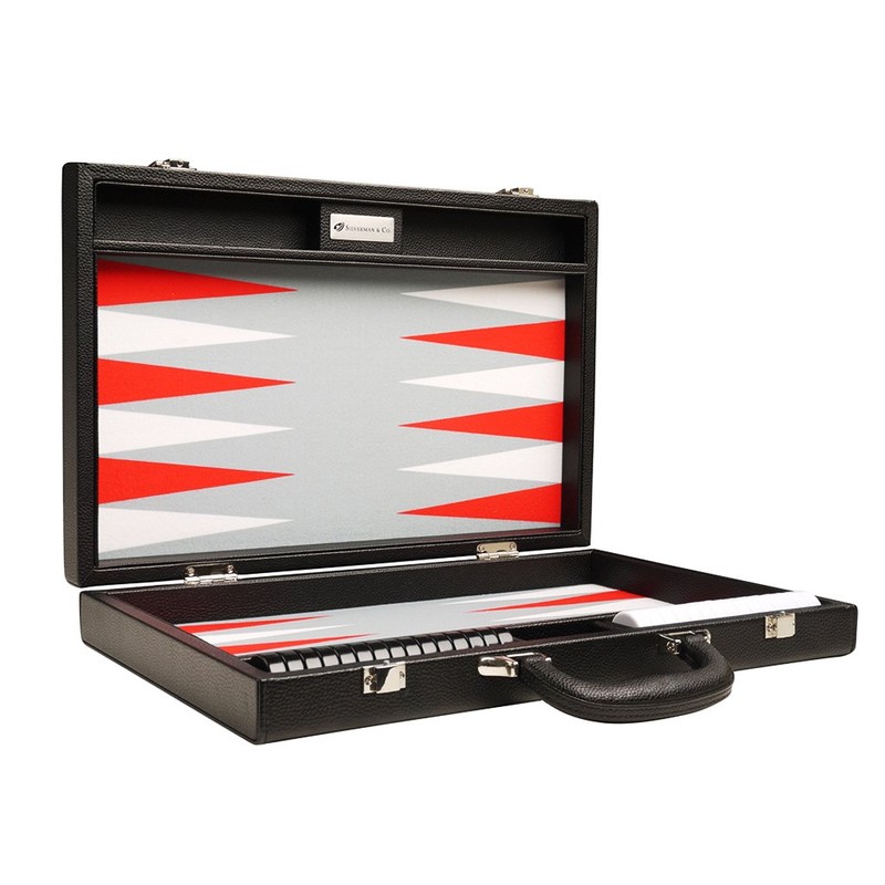 16-inch Premium Backgammon Set - Medium Size - Black Board,