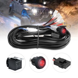 Lighting-likes 12V 40A Wiring Harness Kit Fuse ON OFF Switch Relay For LED Fog Work Light Bar