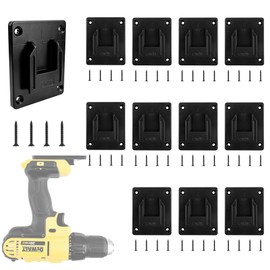 GIPFTYAG 12 Packs Tool Holder Mount for DeWalt 20V/12V Drill and Milwaukee M18 18V Tools - Tool Holder/Hanger Set with 48 Pcs Screws - Black