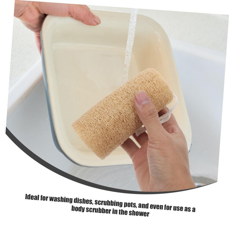 OATIPHO 3PCS Exfoliating Loofah Sponge Durable Body Wash Scrubber for