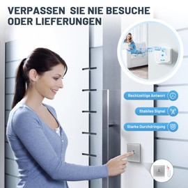 Besimlive Wireless Doorbell Forwarding - Wireless Signal Forwarding Extension Sets 1 Wireless Converter + 2 Socket Receiver for Doorbell Wired 200 m Range & 5 Volume Levels
